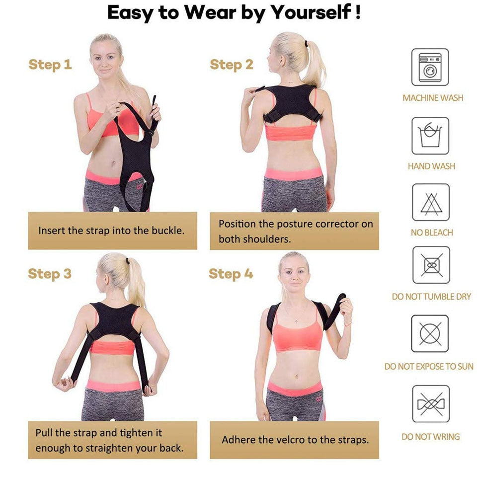 Adjustable Posture Corrector With Back Support